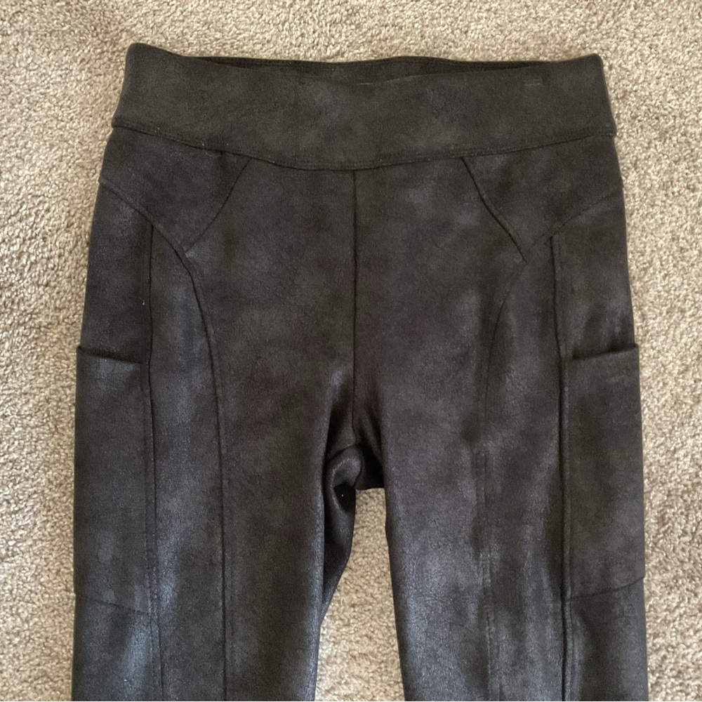 Democracy Faux Leather Glider Leggings Black Small
